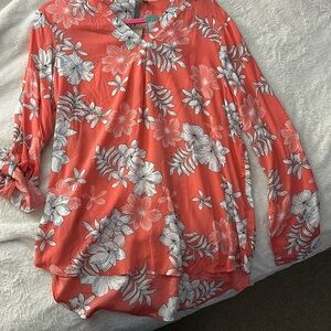 Brand new with tags Brina & Em size L coral black white Stitchfix rayon top